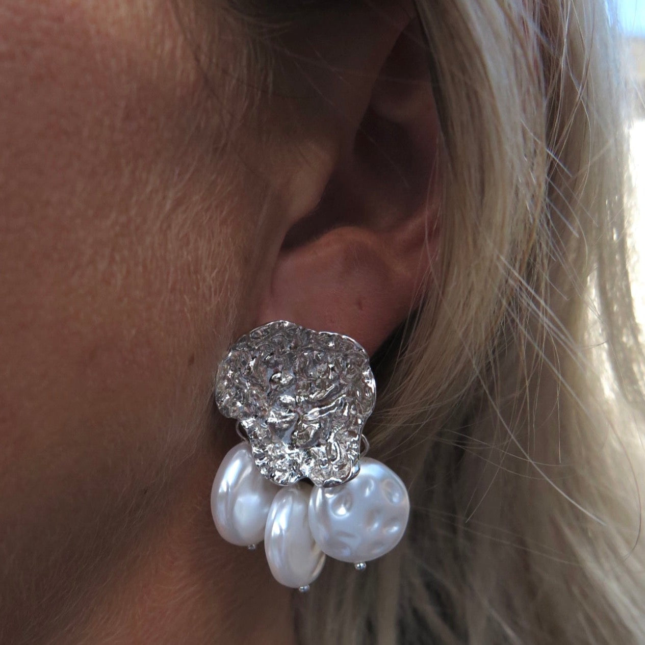 Statement örhängen silver